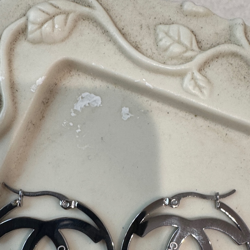 Silver Interlocking Hoop Earrings - image 4